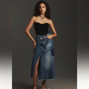 Pilcro reworked denim midi skirt size 8